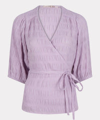Esqualo - Viola Overlap Seersucker Blouse