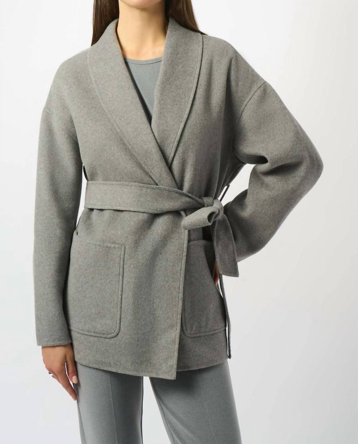 Joseph Ribkoff - Belted Shawl Collared Coat