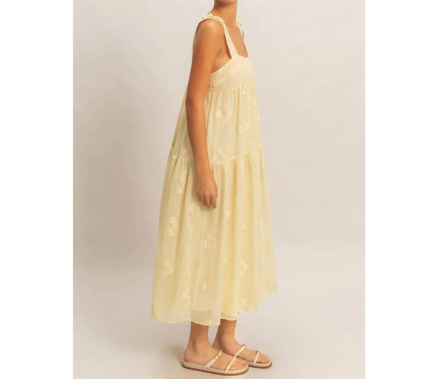 Hyfve - Gabriella Gingham Floral Midi Dress