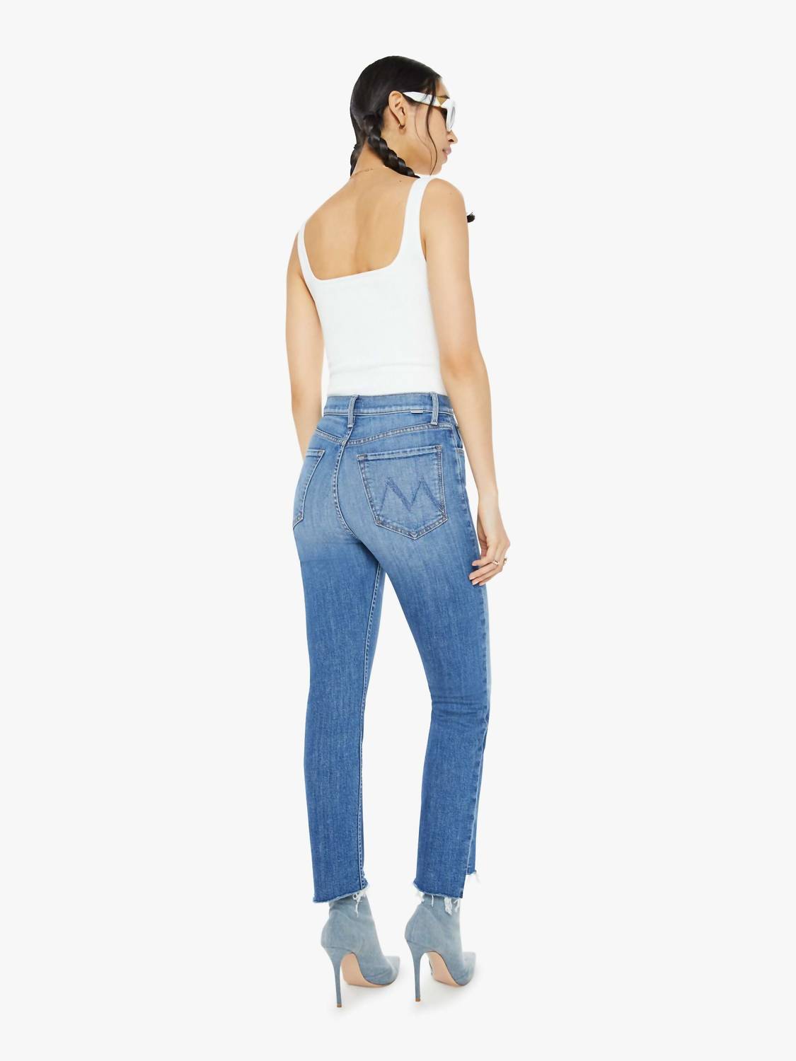 Blue Age - High Rise Fray Ankle Length Denim Jeans