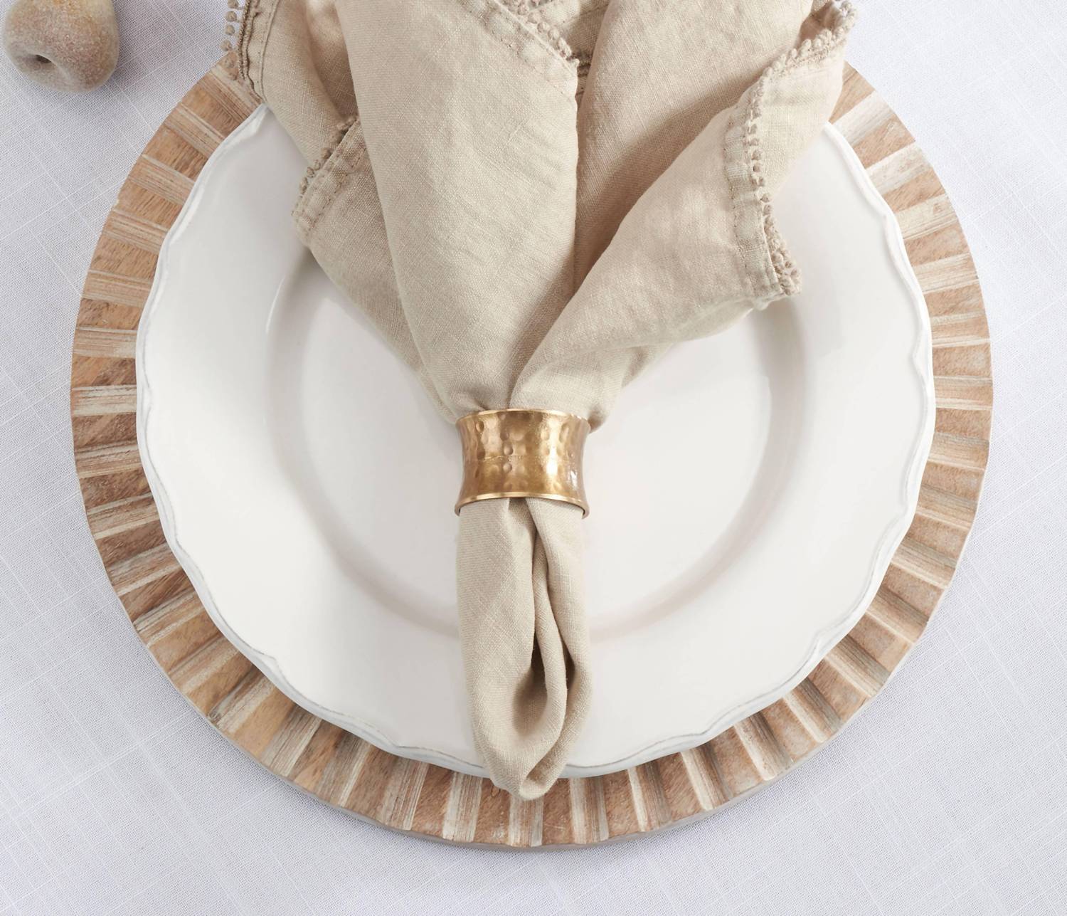 Saro Lifestyle - Hammered Napkin Rings - Set Of 4
