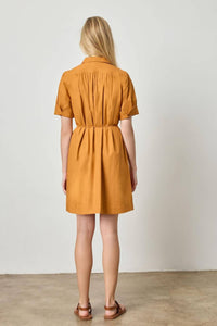 Lilla P - Shirred Sleeve Mini Shirt Dress