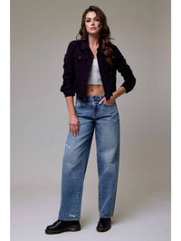 Hidden - Denim Frayed Jacket