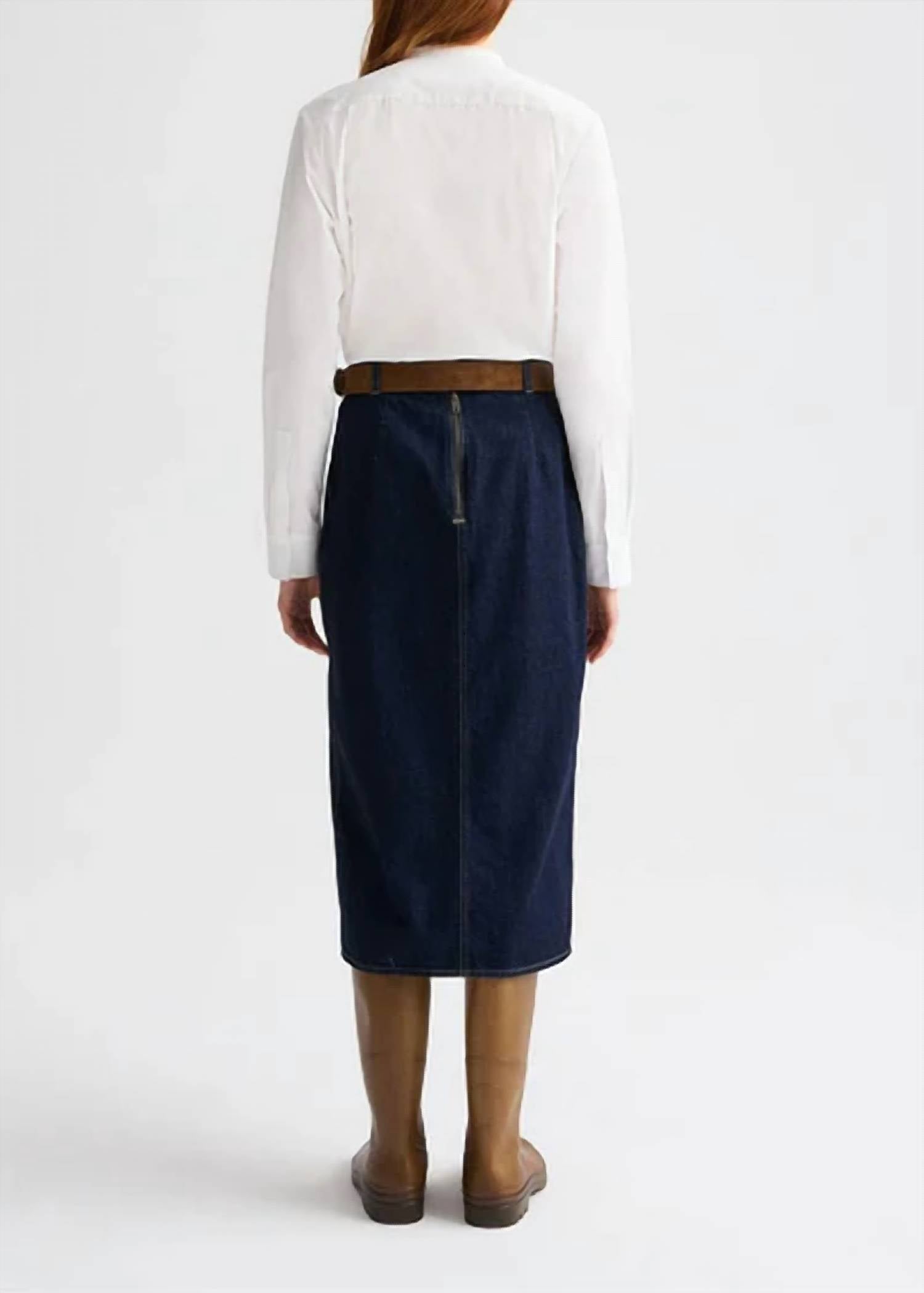 Twp - Denim Skirt With Seams