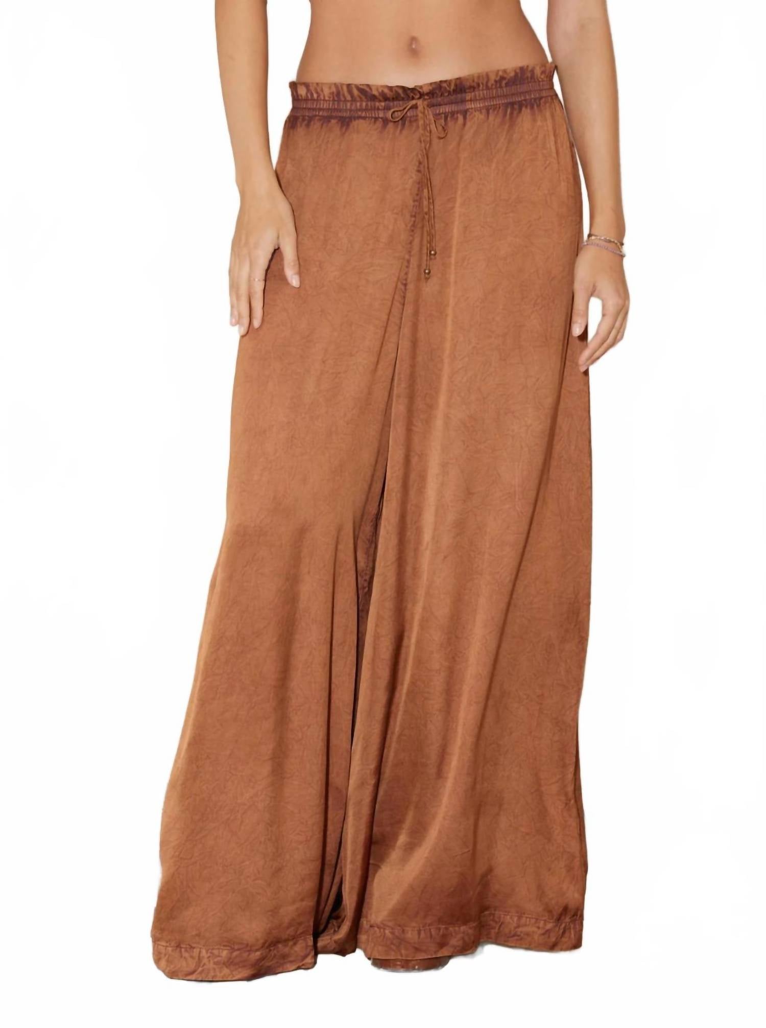 Boteh - Lustre Tie Front Top Wide Leg Pants