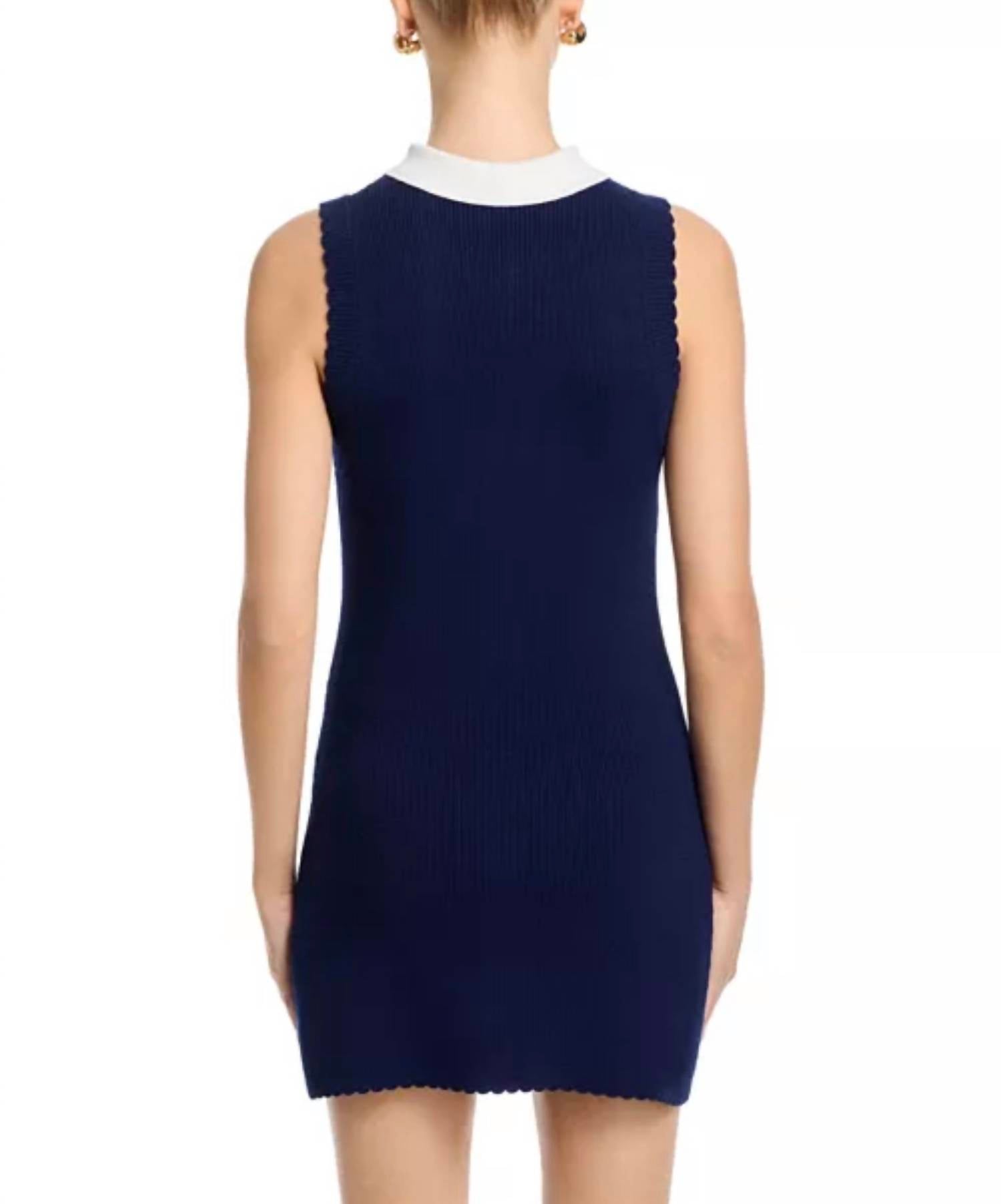 FRENCH CONNECTION Bennet Rib Knit Dress in blue - women's dress - detail view
