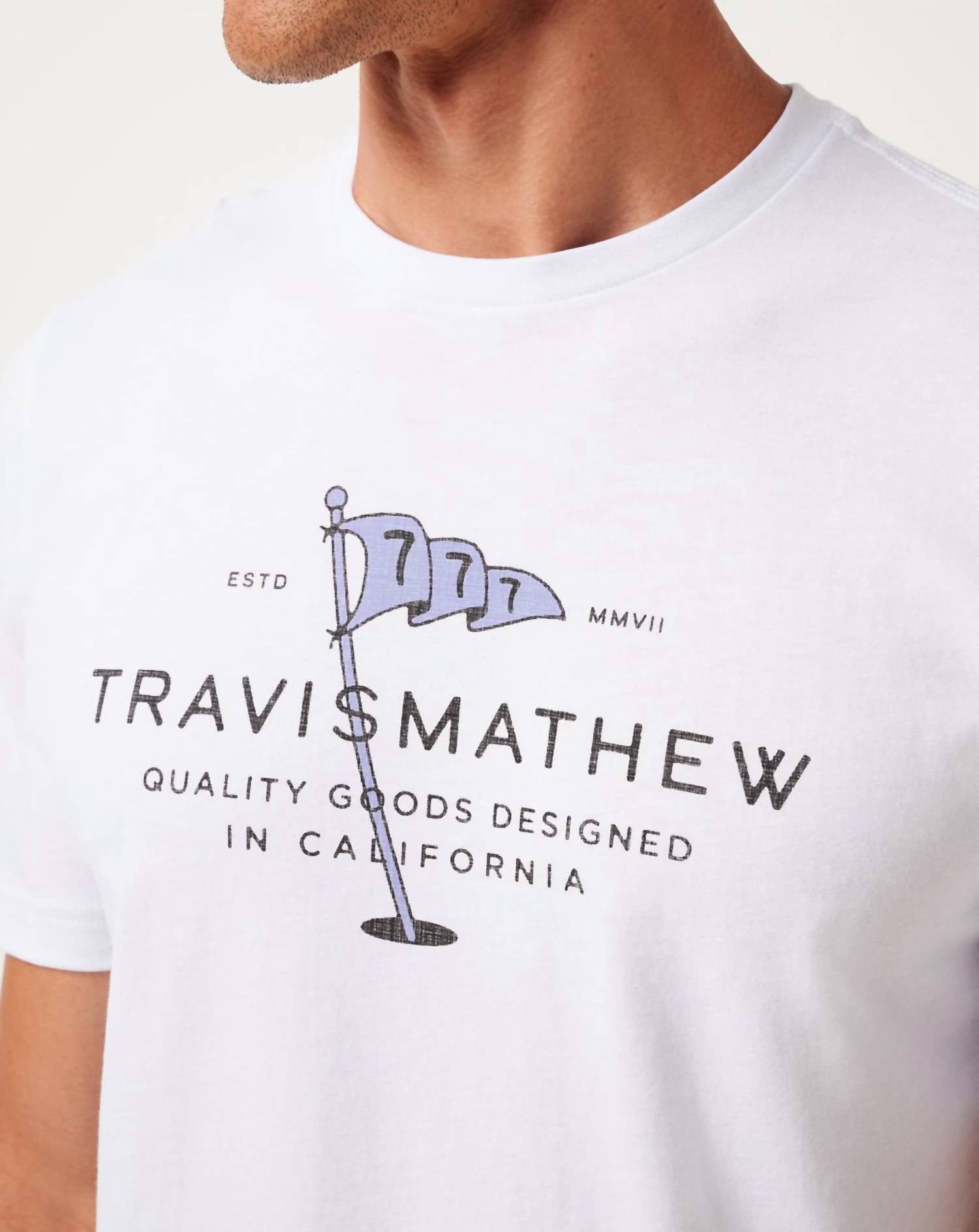 TravisMathew Worth A Shot Short Sleeve Tee in white - men's t-shirt - view 4