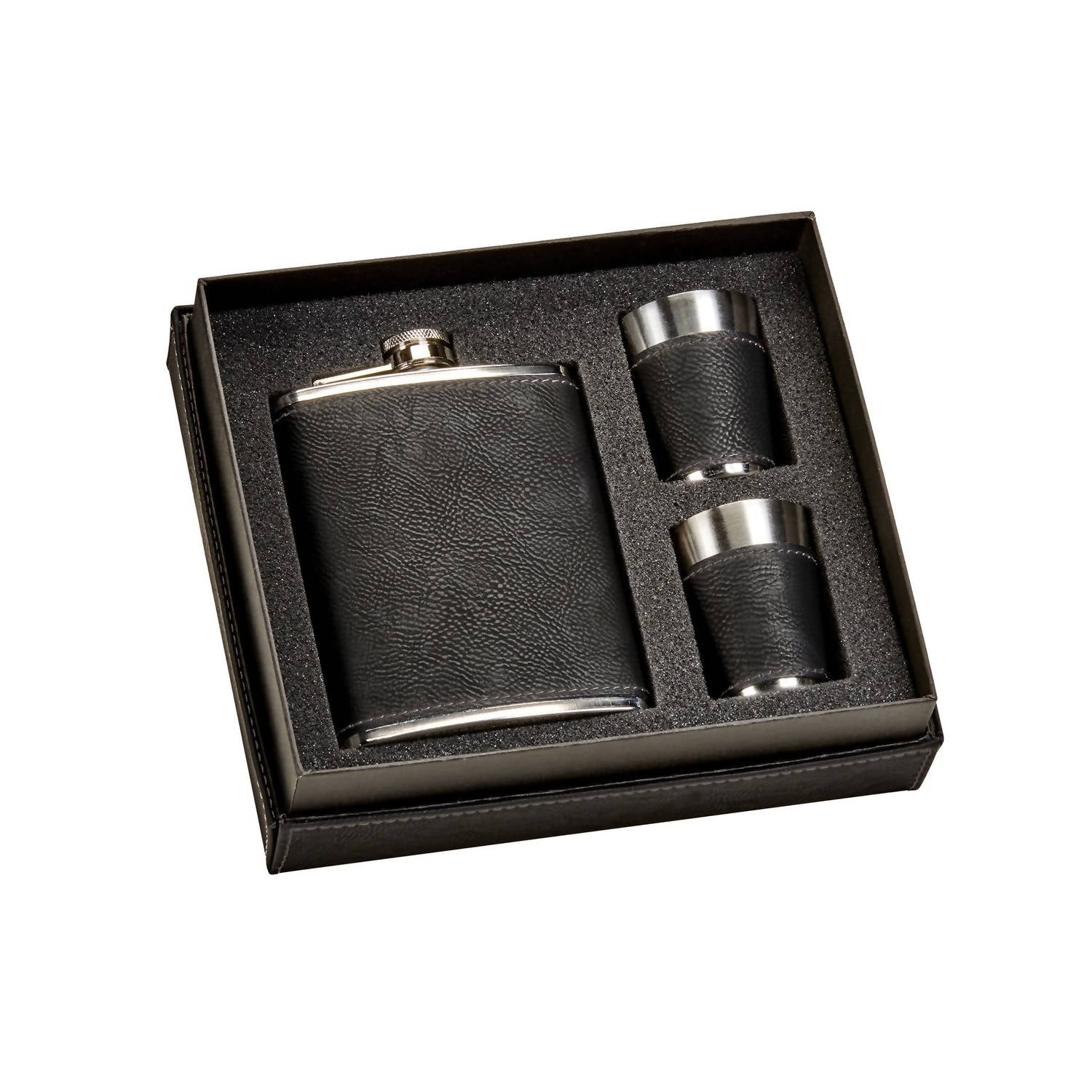 Creative Gifts International - Leatherette Flask & Shot Glass Set