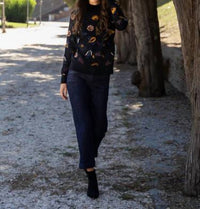 Charlie B - Embroidered Mock Neck Sweater