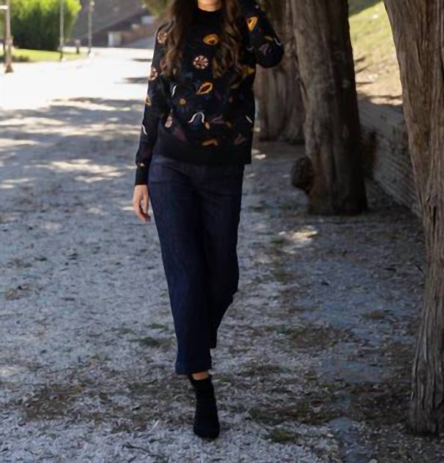 Charlie B - Embroidered Mock Neck Sweater