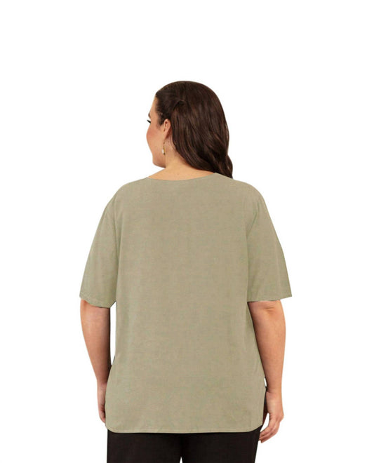 On The Plus Side - Rayon Short Sleeve Top - Plus