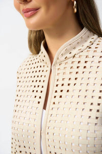 Joseph Ribkoff - Laser Cut Suede Cover Up Jacket