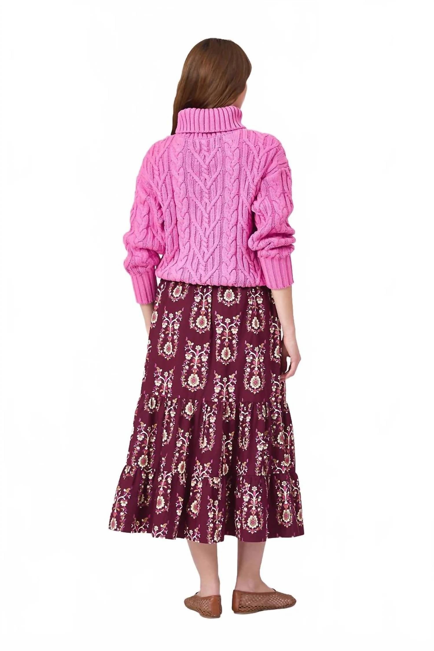 Livro Bramble Motifs Market Skirt in burgundy - women's skirt - detail view