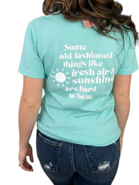 Scripted Pearl - Fresh Air & Sunshine Cotton Short Sleeve Graphic Tee Shirt