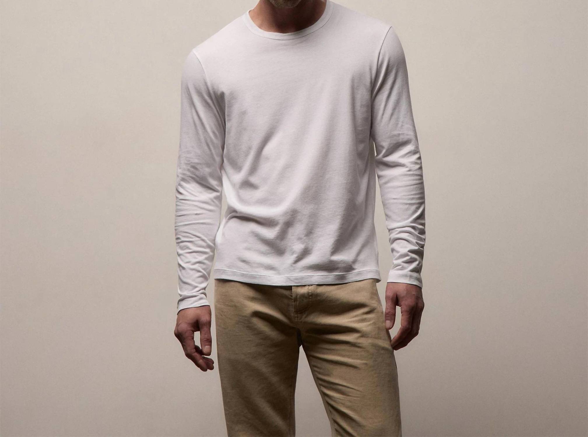 James Perse - Long Sleeve Brushed Jersey Crew Tee