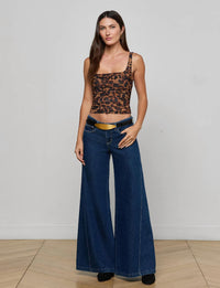 L'Agence - Rasha Shirred Mesh Tank Top