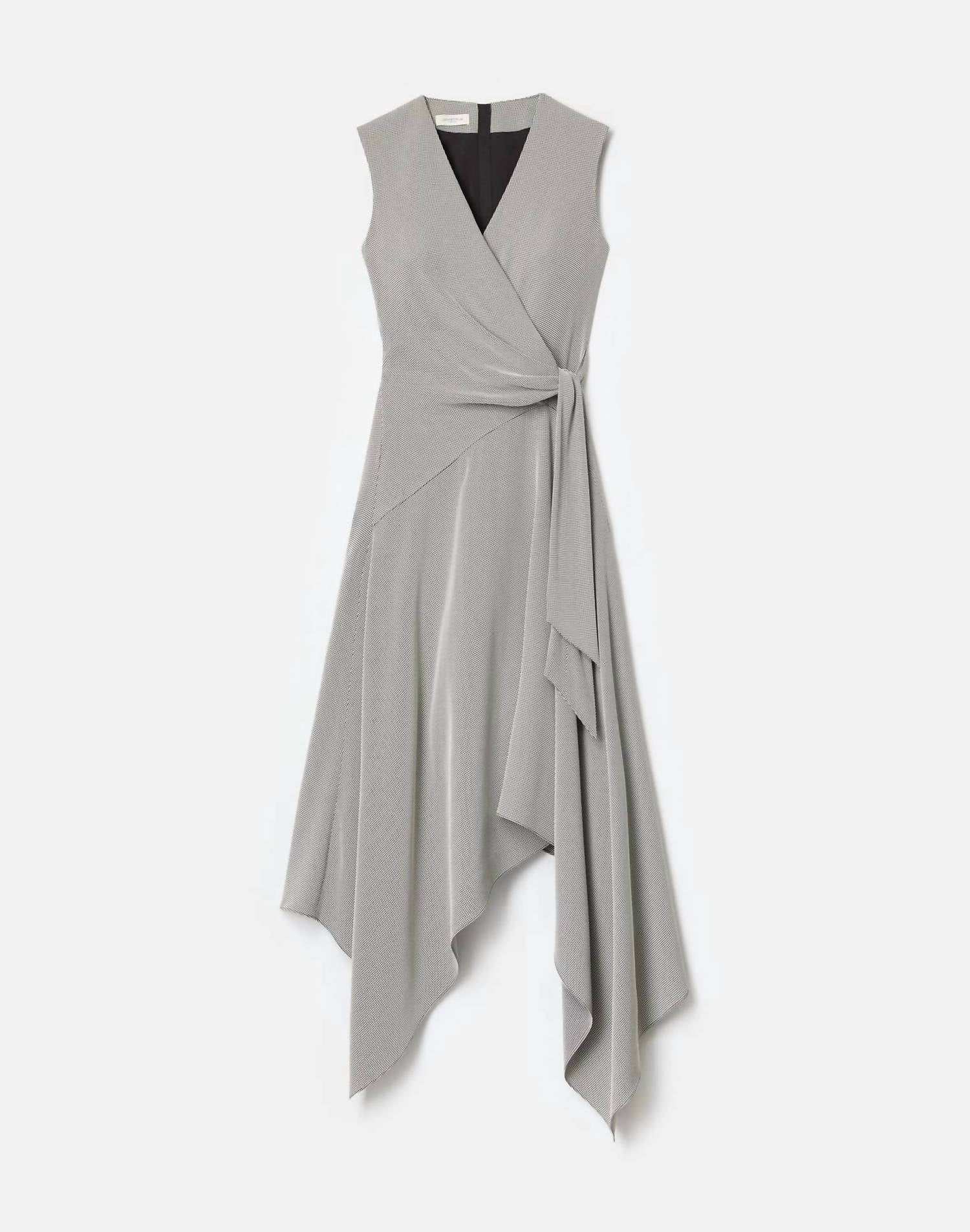 Lafayette 148 - Fluid Houndstooth Jacquard Midi Dress