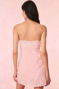 Loveshackfancy - Meva Tweed Lace-Trimmed Mini Dress