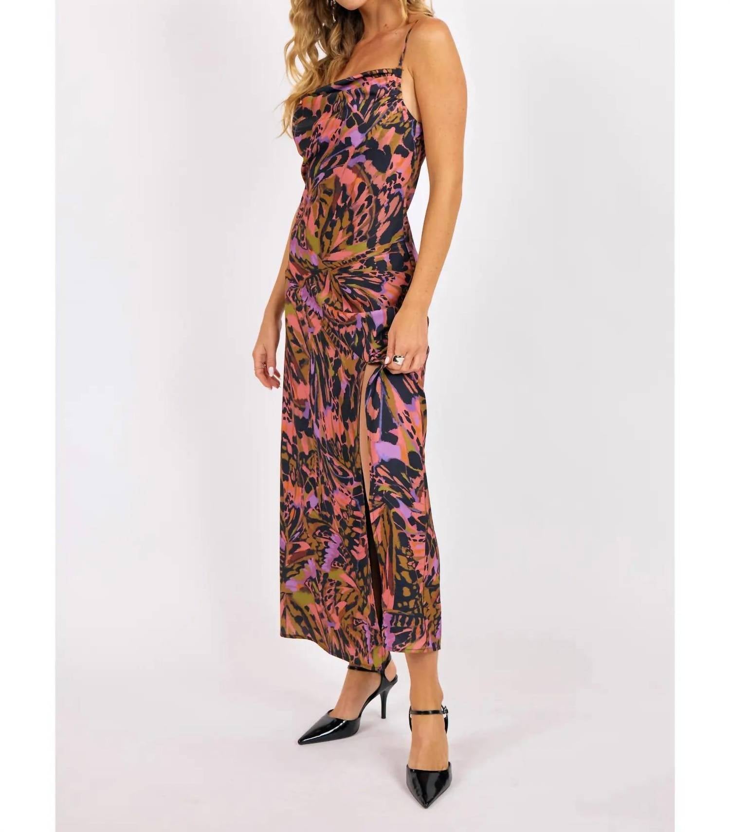 Sage The Label - Butterfly Kiss High Slit Maxi Slip Dress
