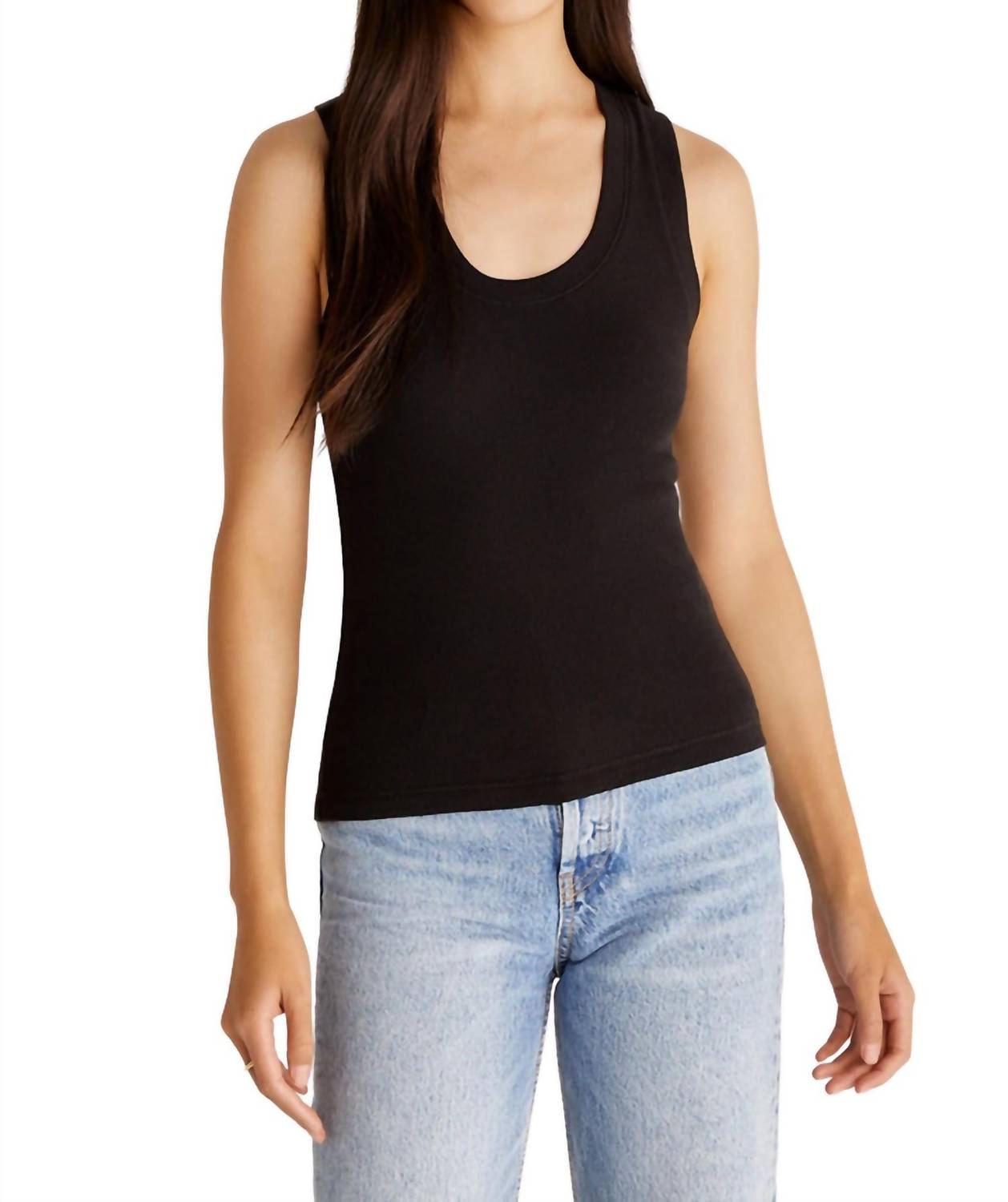 Z Supply Sirena Rib Tank Top in black 3 - women's tank top