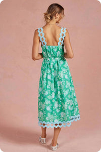 Strut & Bolt - Botanical Garden Ric-Rac Pintuck Midi Dress