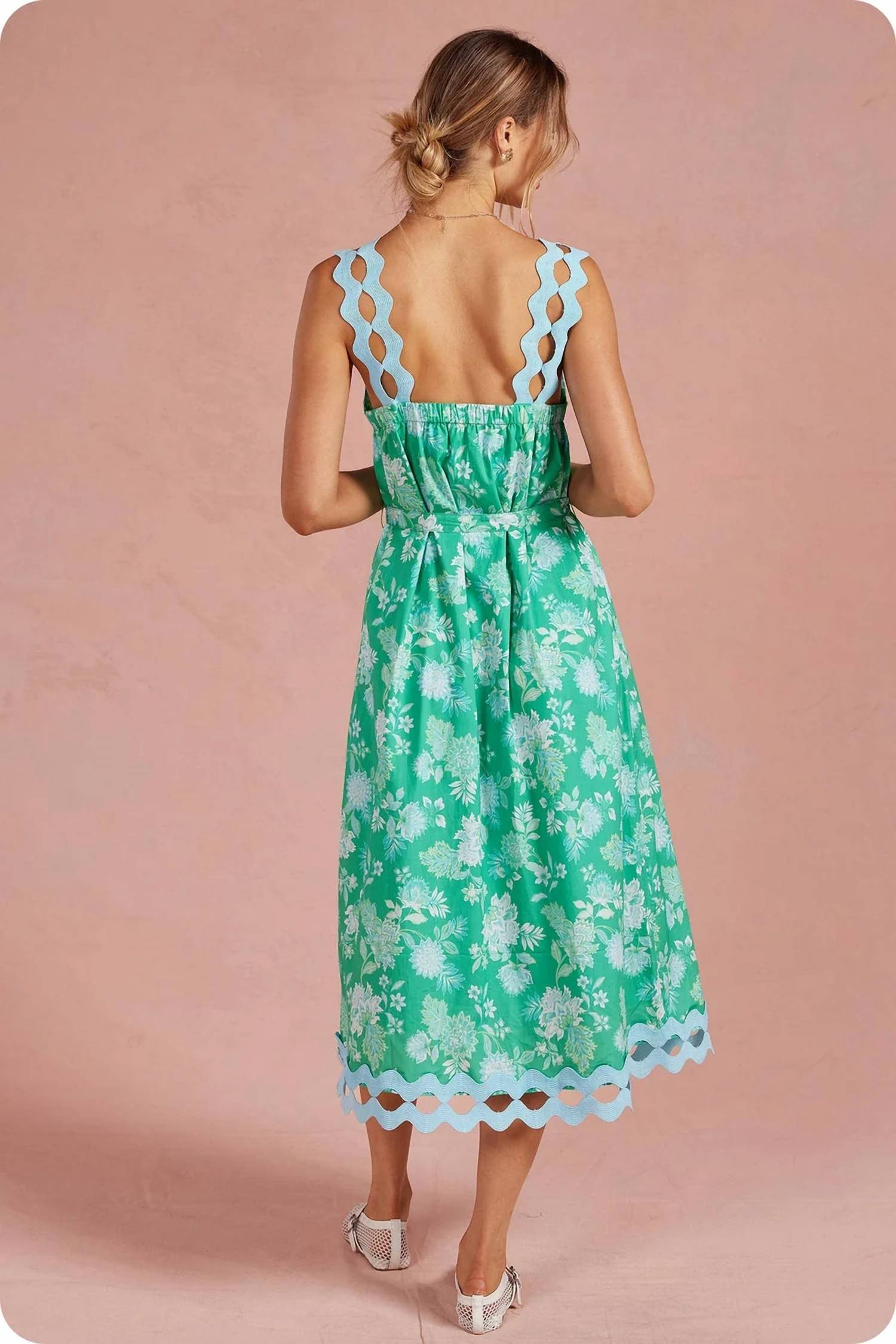 Strut & Bolt - Botanical Garden Ric-Rac Pintuck Midi Dress