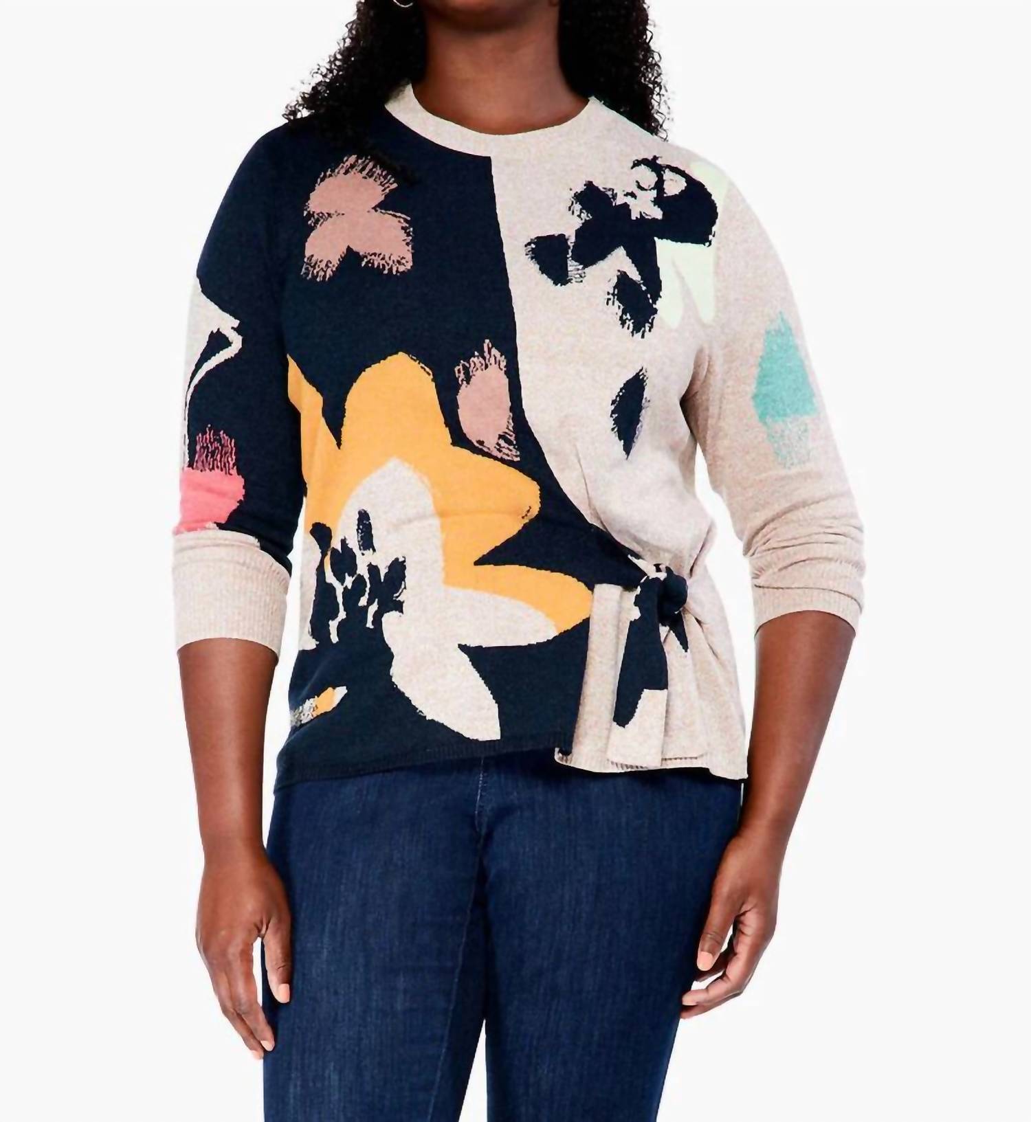 Nic + Zoe - Dusk Side Tie Sweater - Plus