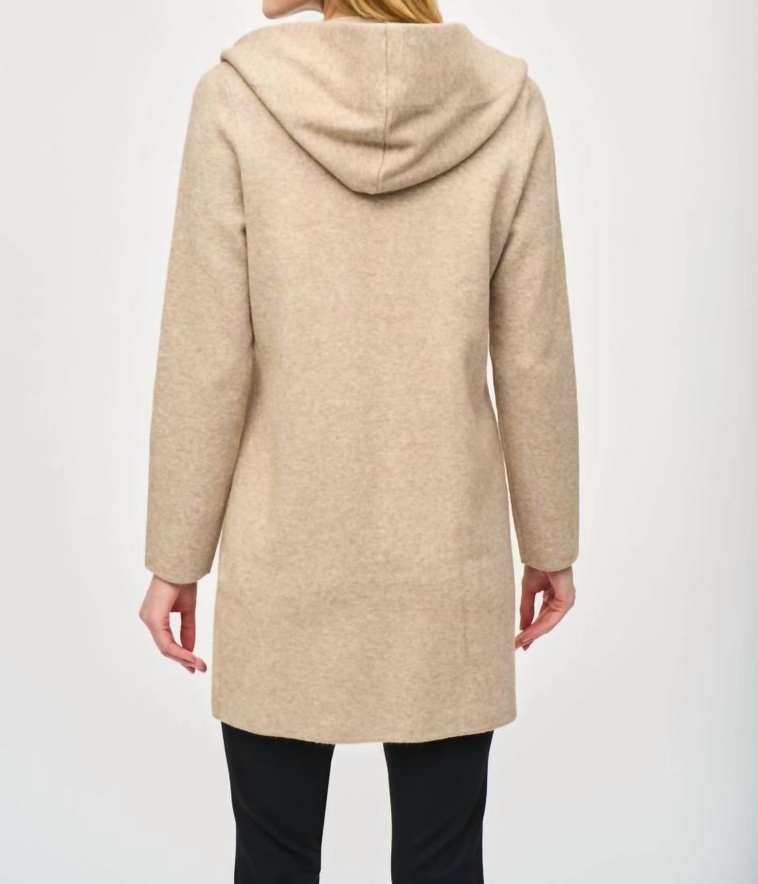 Joseph Ribkoff - Hooded Knit Cover-up Jacket