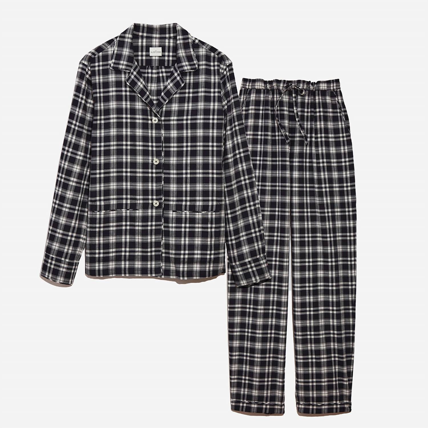The Sleep Code - Brushed Flannel Plaid Long Pajama Set
