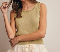 Listicle - Crochet Trim Knit Tank Top