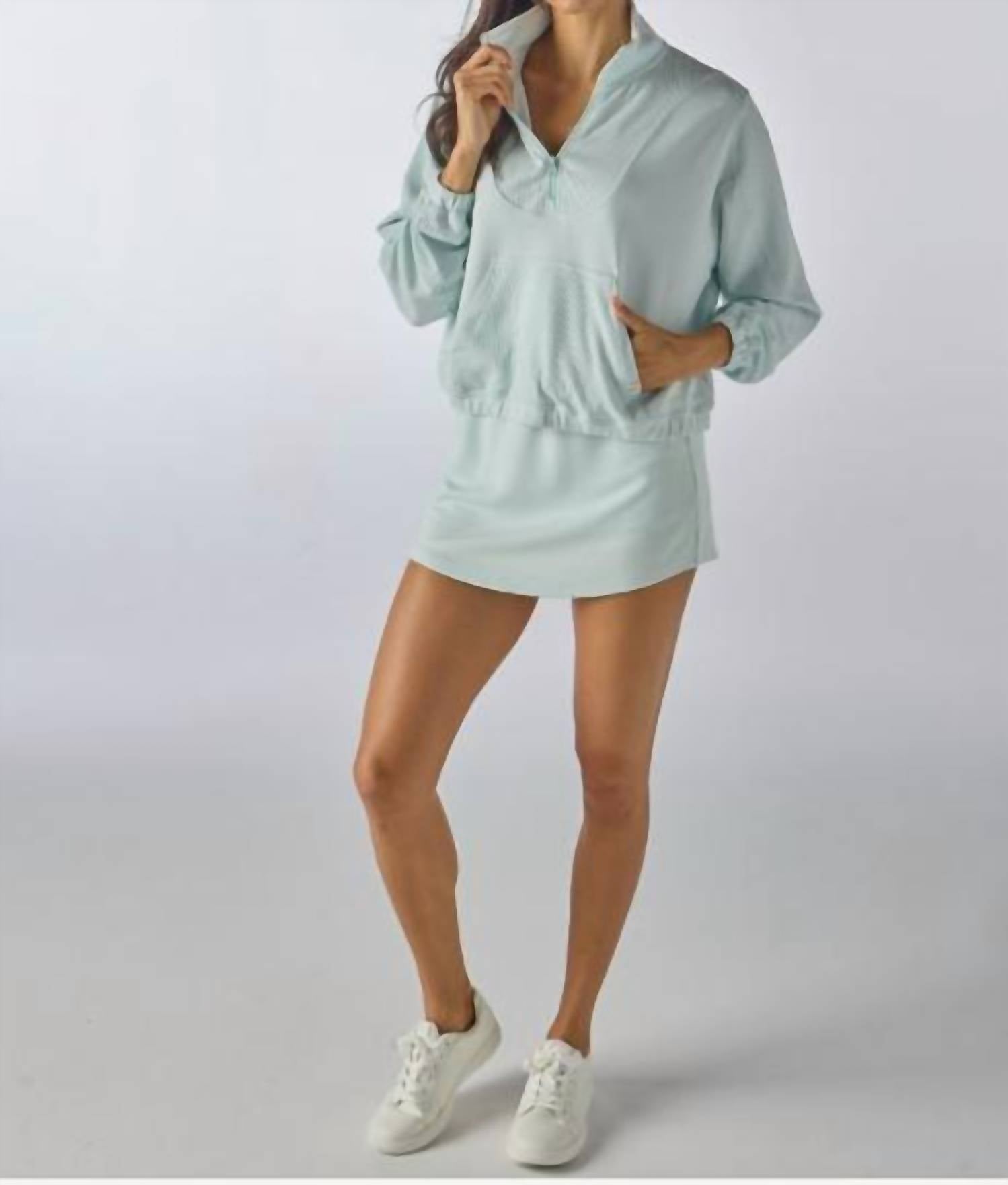 Simply Southern Quarter Zip Sweatshirt in seafoam - women's top