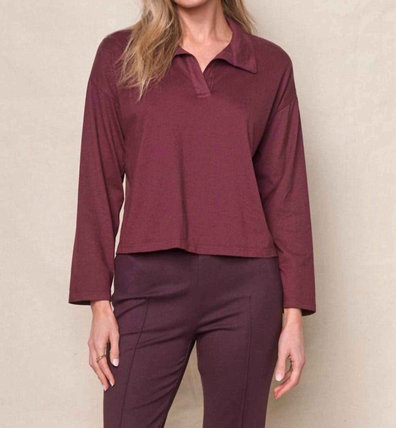 Stateside - Cloud Jersey Johnny Collar Long Sleeve Tee