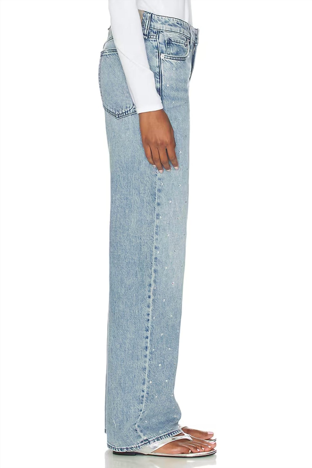 Rag & Bone - Featherweight Logan Embellished Wide Jeans