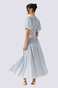 Astr - THEONI SMOCKED ASYMETRIC DRESS