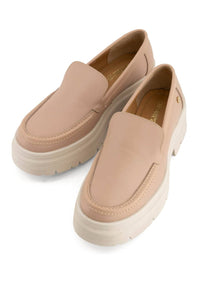 Andrea Women's Leather Platform Loafer in pink - women's flats - view 4