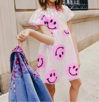 Lola + The Boys - Kid's Pinkie Happy Emoji Dress