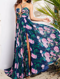 Jovani - Pleated Maxi Dress