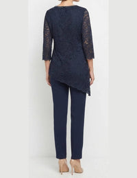 Maya Brooke - Lace Asymmetrical Tunic Pant Set
