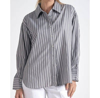 Elan - Long Sleeve Smock Top With Wristband Shirt