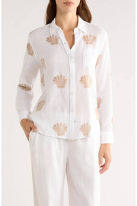 Rails - Charli Seashell Print Linen Blend Button-up Shirt