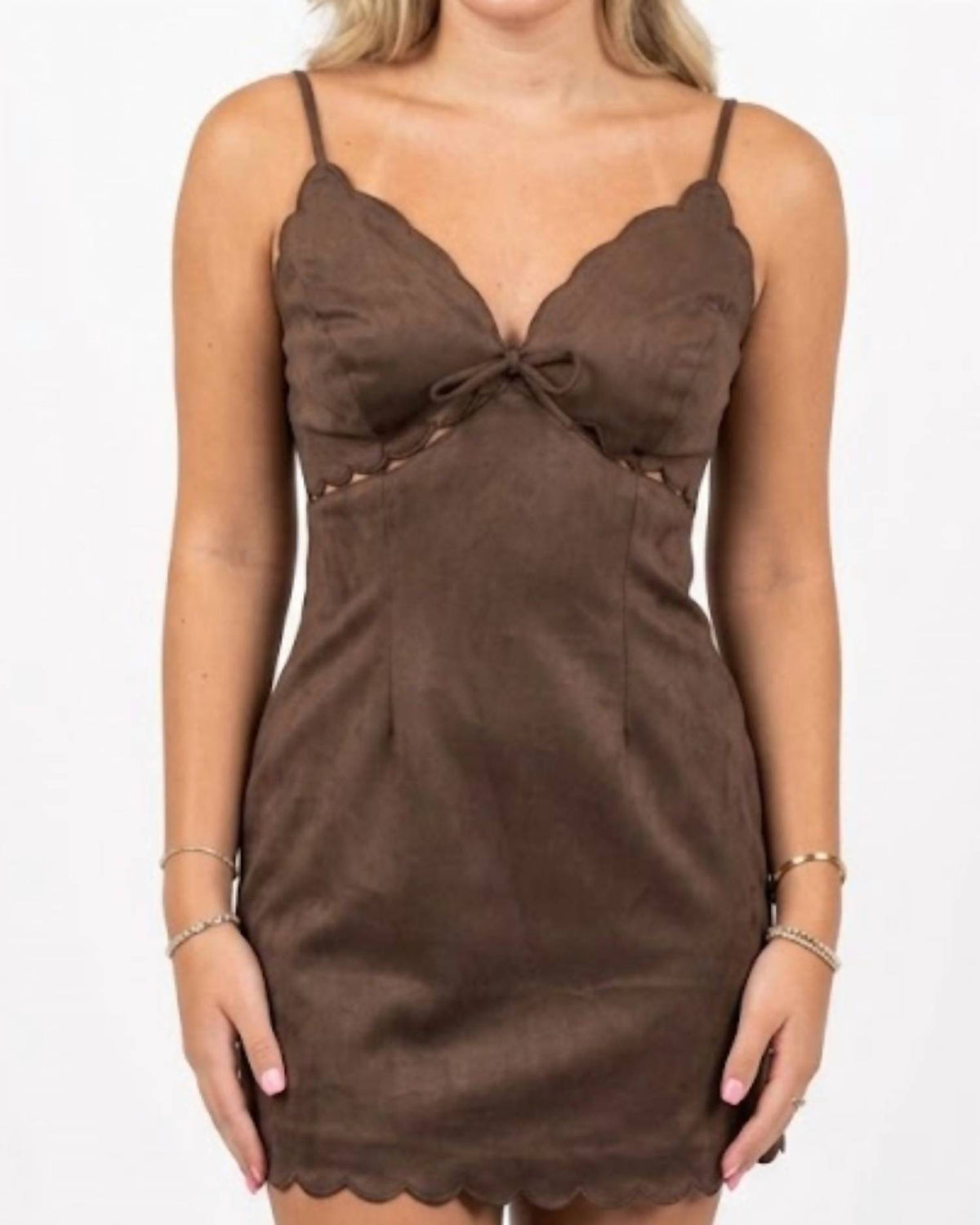 Sky To Moon - Moonstone Scallop Mini Dress