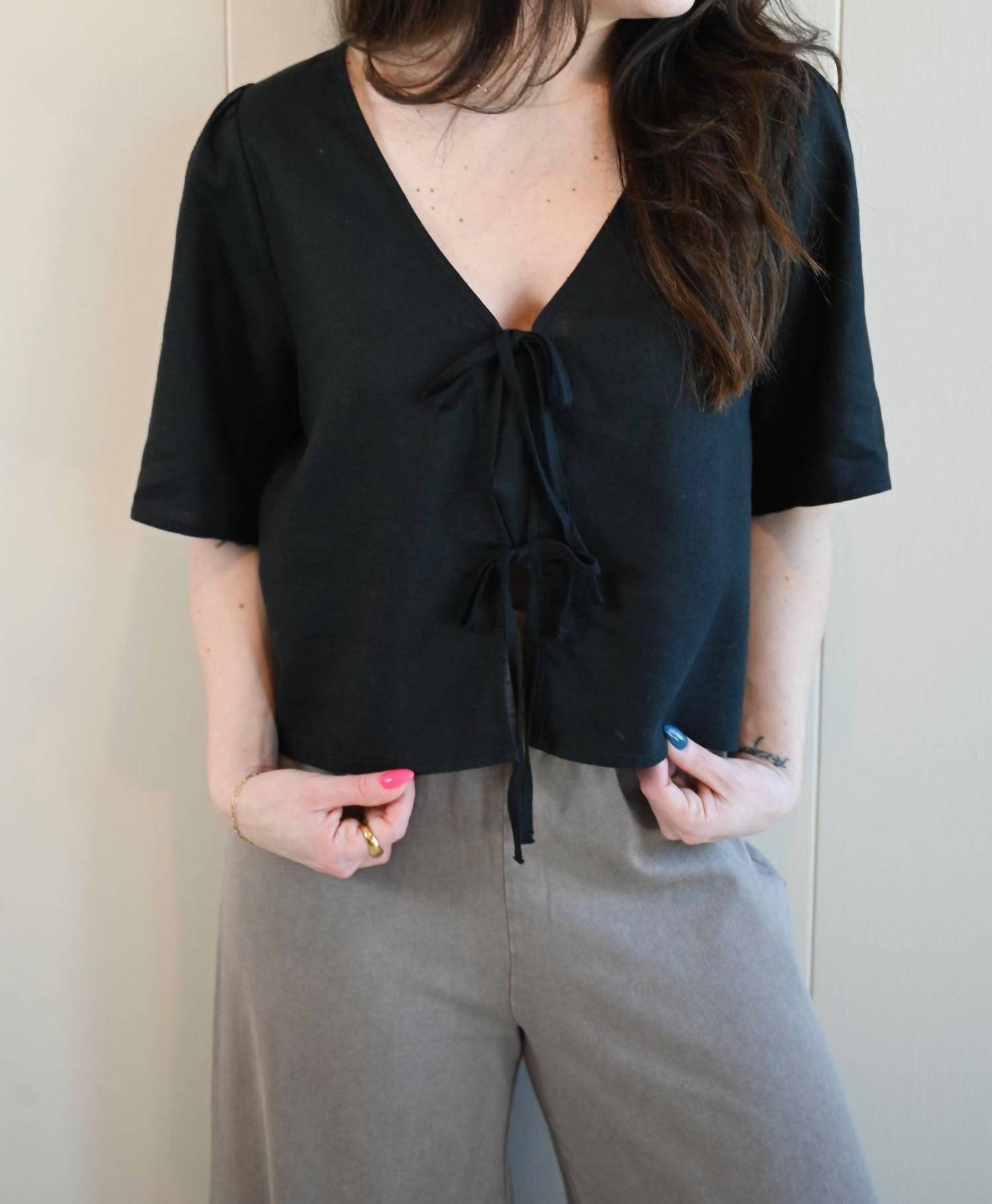 Z Supply - Forest Avenue Linen Tie Front Top