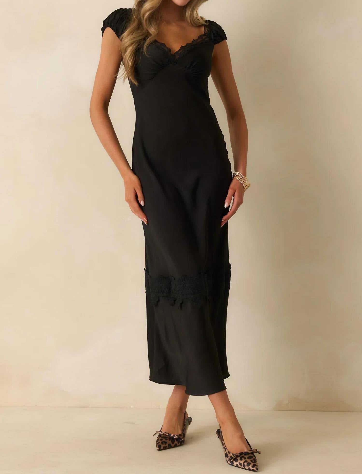 Minkpink - Lace Trim Momento Bias Midi Dress