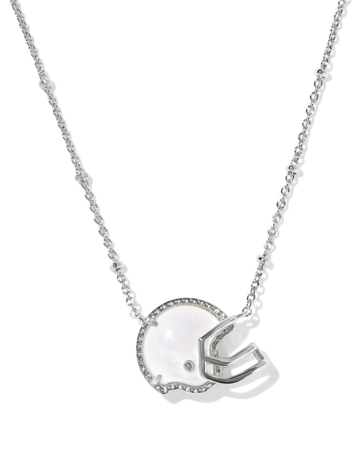 Kendra Scott Women's Football Helmet Short Pendant Necklace in silver ivory - women's jewelry