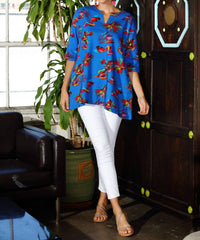 Kikisol - Searenity Fiesta Leaf French Terry Tunic With Pockets