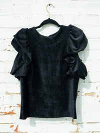 Thml - Flutter Sleeve Velvet Top