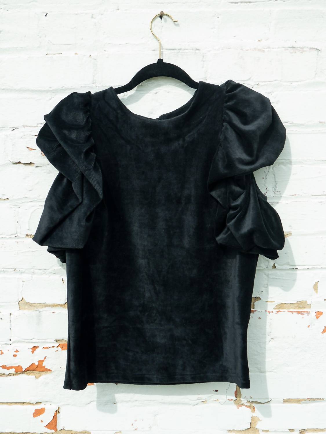 Thml - Flutter Sleeve Velvet Top
