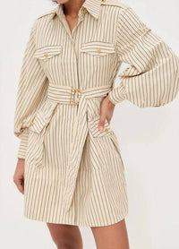 Zimmermann Utility Mini Dress in almond stripe - women's dress