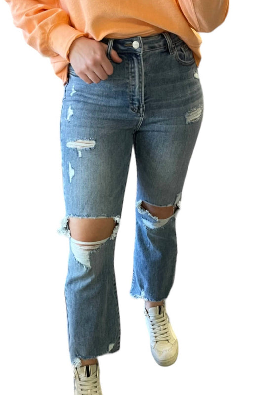 Risen - High Rise Ankle Flare Jeans