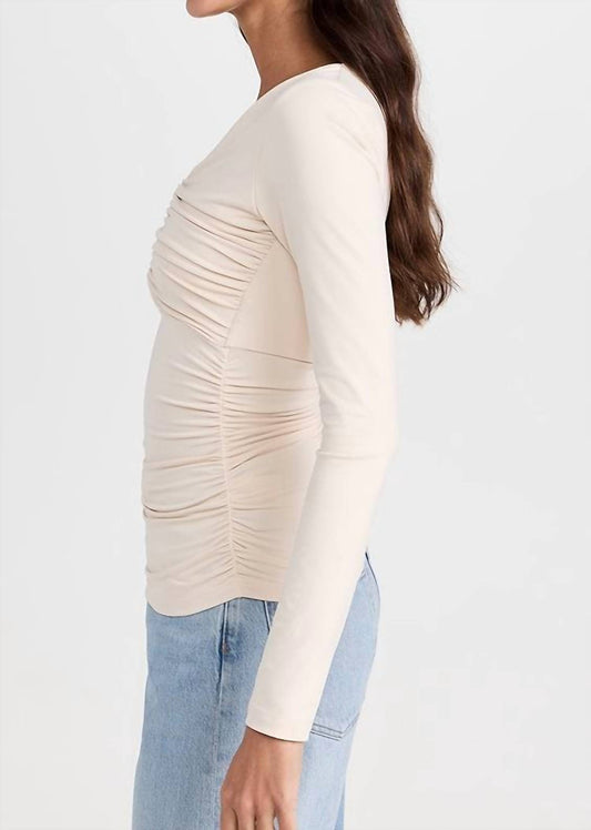 Susana Monaco - V-neck Gathered Long Sleeve Top